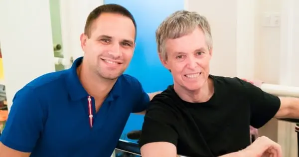 Jack Pearce with Brice Millera of Beike Biotech